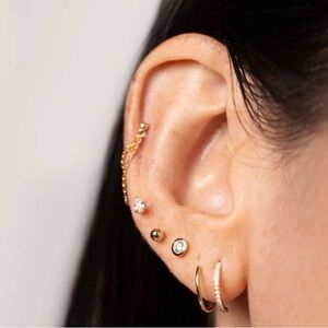 Ring Concierge 14k Gold Pavé Spiral Threader Earrings